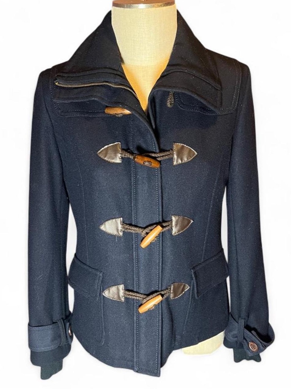 💙dELiA’s Wool Blend Navy Blue Toggle Pea Coat Y2K Preppy